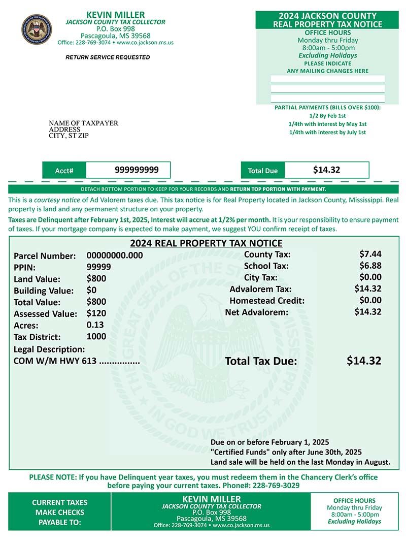 2024-Real Property Tax Notice (Sample)