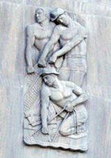 Courthouse Carving of Fishermen