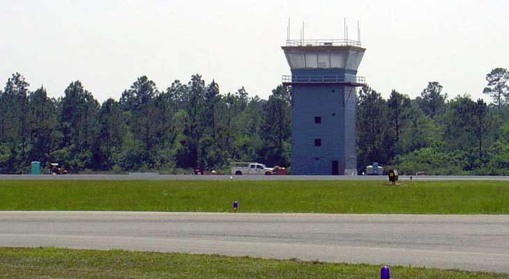 Control tower and runway